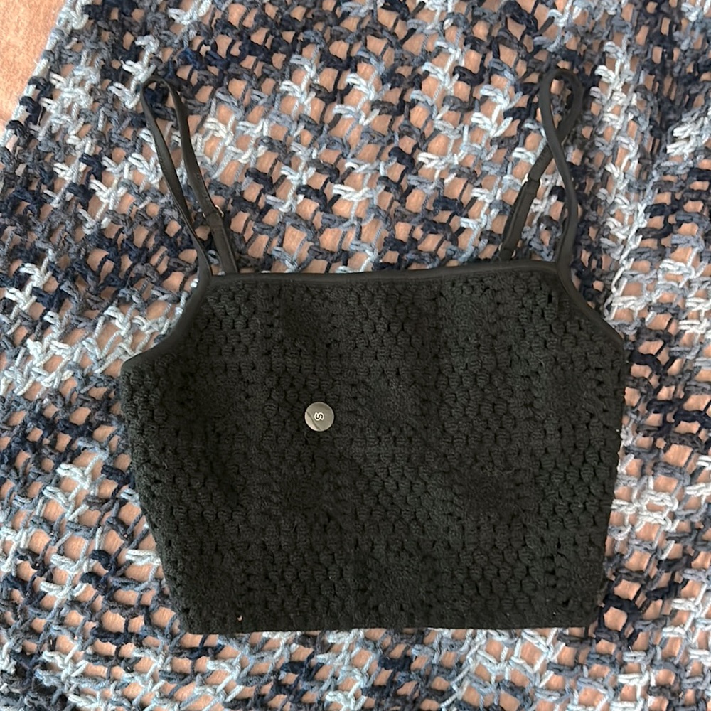 Black Crochet Crop Top